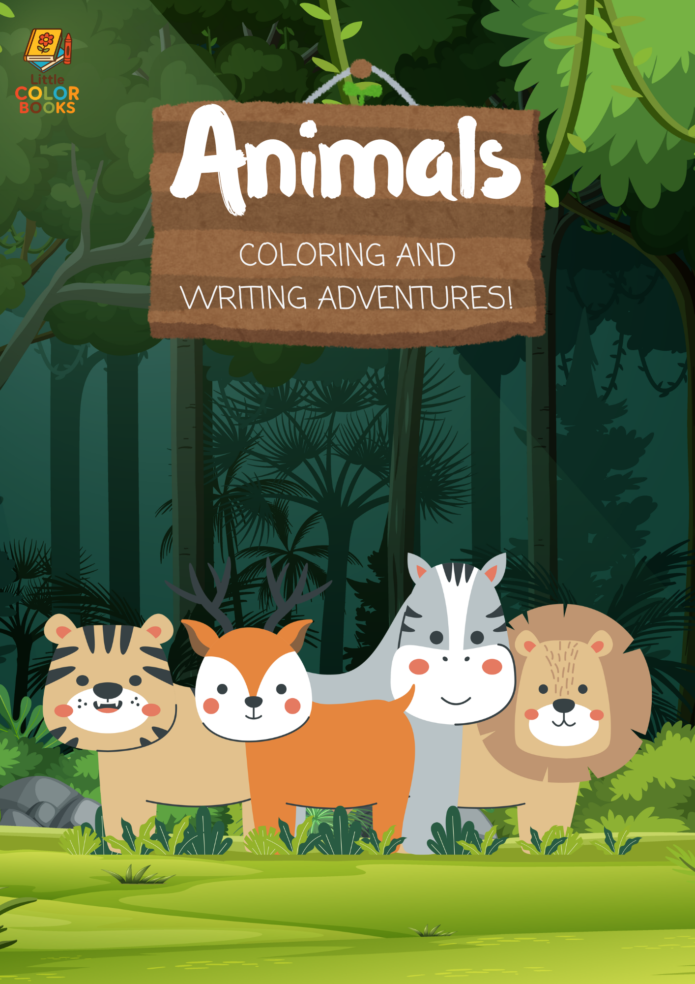 Animals Coloring and Writing Adventures Book