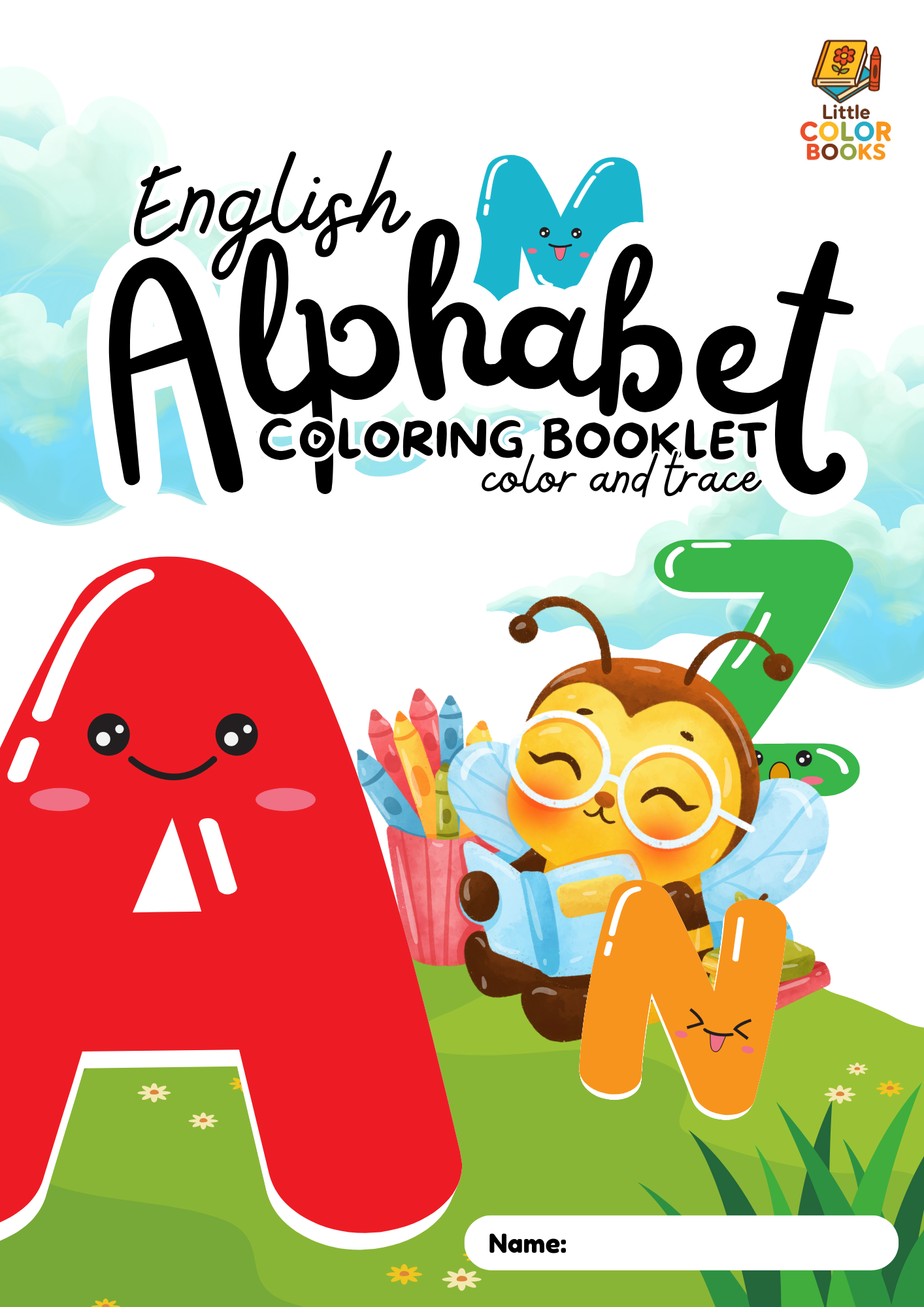 English Alphabet Coloring and Tracing Book: Fun and Easy Learning for Kids